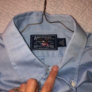 Men’s blue classic dress shirt, size 17 34/35